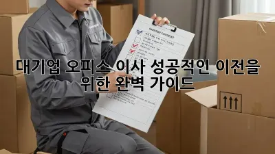 대기업 오피스 이사, 성공적인 이전을 위한 완벽 가이드